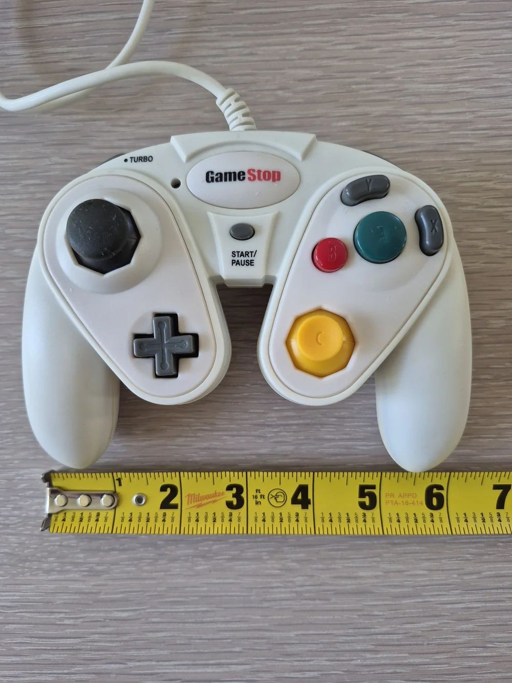 GameStop White Wired Video Game Controller with Multicolor Buttons